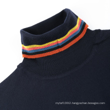 20ALM021Casual  turtleneck plain sweater mens wool sweater